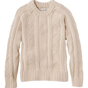 L.L. Bean Women's Beige Cable Knit Sweater